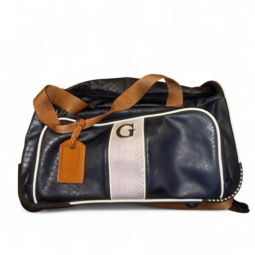 Guess Black and Tan Duffel Bag